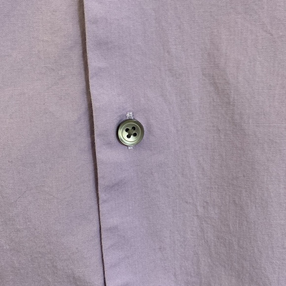 Express Men's Medium Long Sleeve Button Lavender Fitted Shirt with Stretch - Picture 4 of 9
